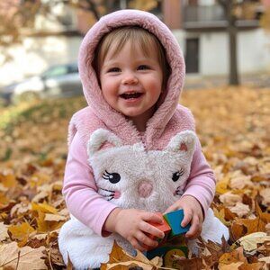 LITTLE LASS Baby Girl 12-18M Faux Fur Cat Kitty Vest Coquette Y2K Kids Toddler